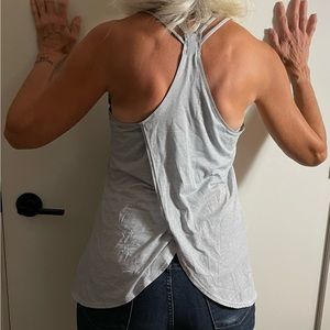 Athleta, gray, Medium cami, seamless organic cotton, breathable fabric